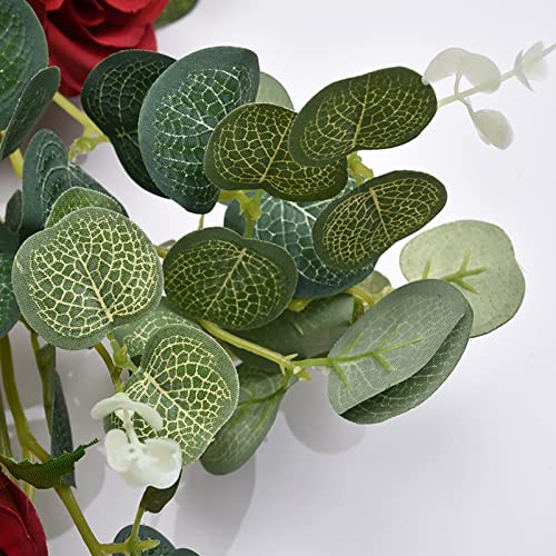 Guirlande d'eucalyptus artificiel haut de gamme fausses vignes vertes denses