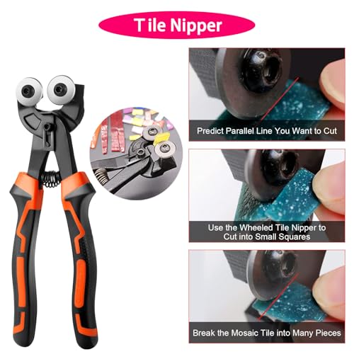 image for GOROBU Glass Cutting Tool Kit with Tile Nipper, Glass Running Pliers, 