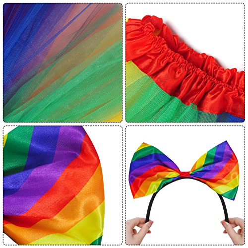 Obmwang Pride Rainbow Headband Gay Pride Headband Festival Costumes Hair Accessories With Rainbow Tutu Skirt For Women Girls Lgbt Gay Holiday Party, Color B #TOP3