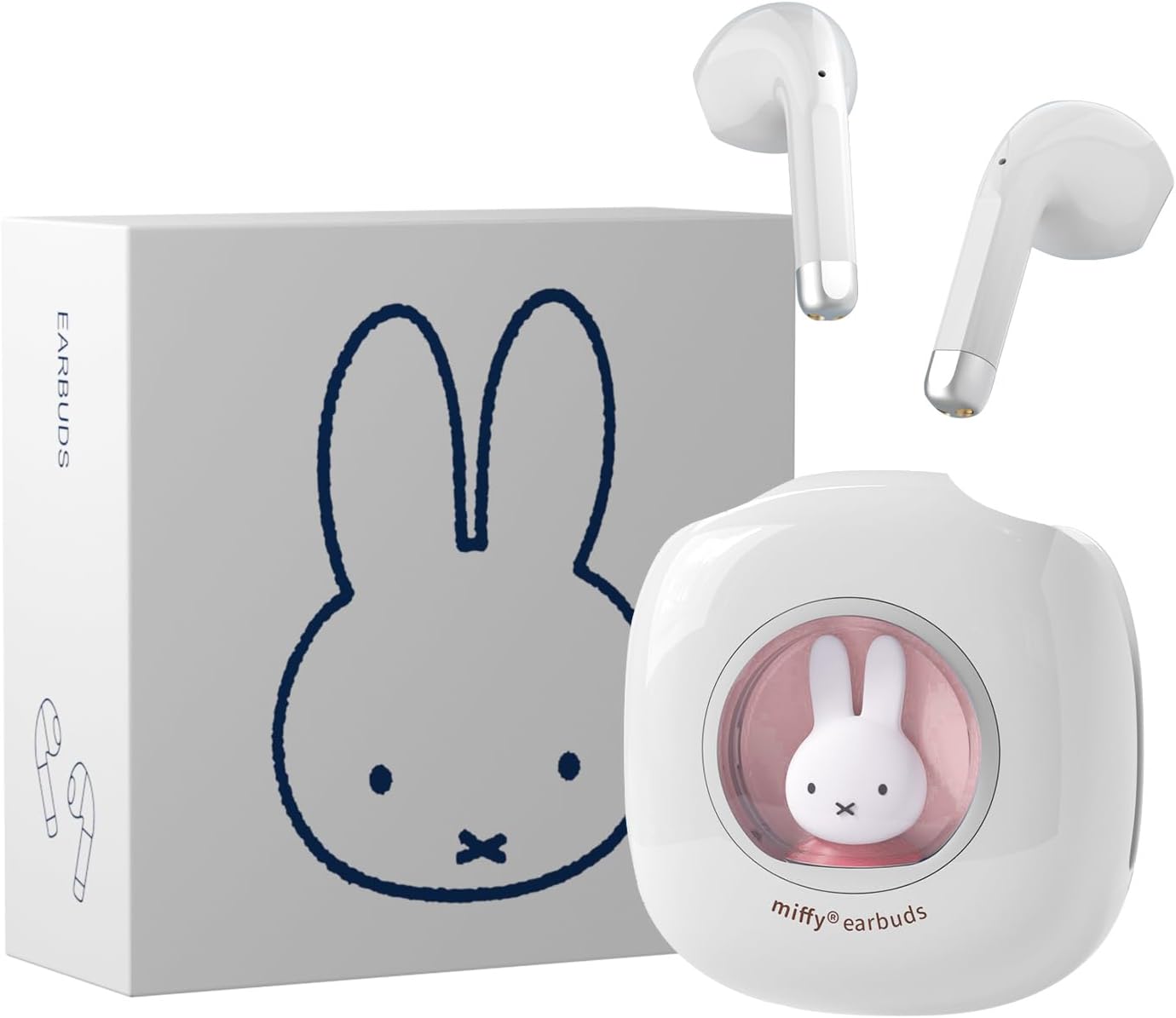 Miffy Bluetooth Wireless Earbuds Headset (Pink),IPX5 Waterproof Ear Buds Headphones