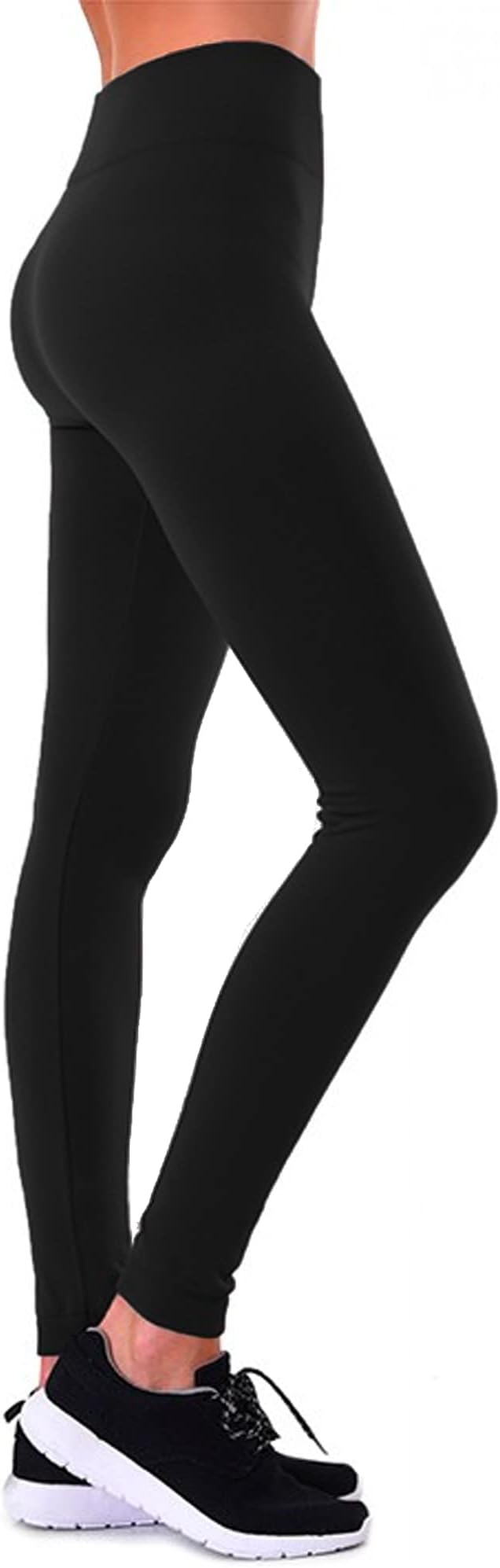 Docele Women's Regular & Plus Size Fleece Lined Leggings-One Size-Plus Size-Black