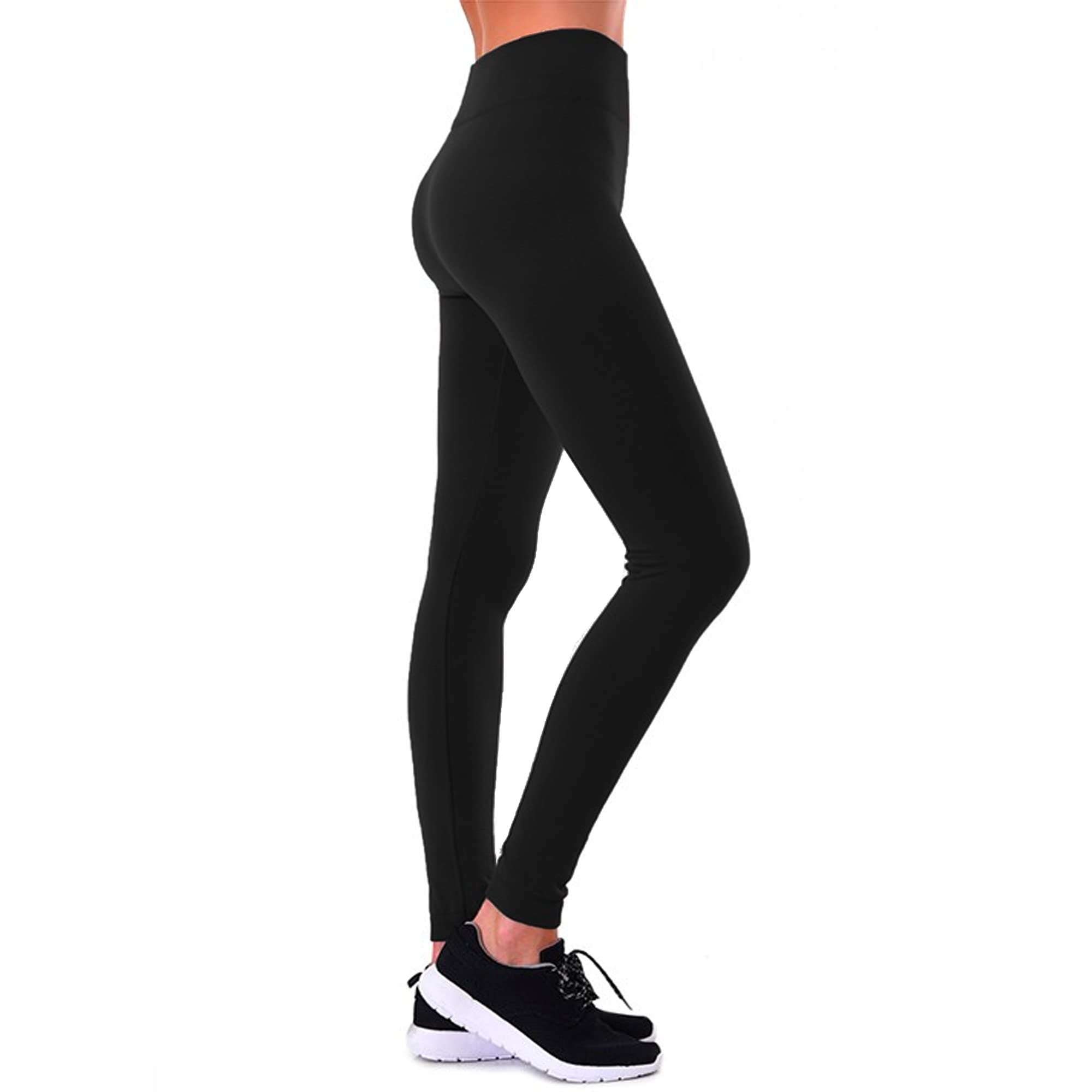 Docele Women's Regular & Plus Size Fleece Lined Leggings-One Size-Plus Size-Black