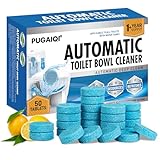 Toilet Bowl Cleaner Tablets Blue Toilet Tank Cleaners, Septic-Safe Hard Water Stain Remove, Effervescent Stain & Odor Remover Bathroom， Automatic Toilet Cleaning & Deodorizer, Fresh Scent - 50 Tabs