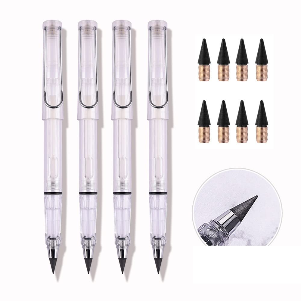 Ołówki Eternal Pen HB, przezroczyste, z wymienną końcówką, do pisania bez tuszu, kreatywne, biurowe, szkolne, papiernicze (1 szt. Eternal Pencil) (1 szt. Eternal Pencil)