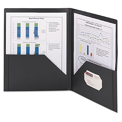 Smead Frame View Poly Two-Pocket Folder, Letter Size, Black, 5 Per Pack (87705) (Pack of 1)