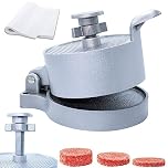 laffeya Burger Press, Hamburger Maker with 50 Non Stick Patty Papers, Adjustable Burger Press Makes 4 1/2" Patties, 1/4Lb To 3/4Lb (Burger Press with paper)