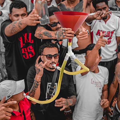 SMOQIO Trichter mit Schlauch, Doppelkopf Trichter mit Ventil, Zusätzlicher Flaschenöffner, 1er-Pack