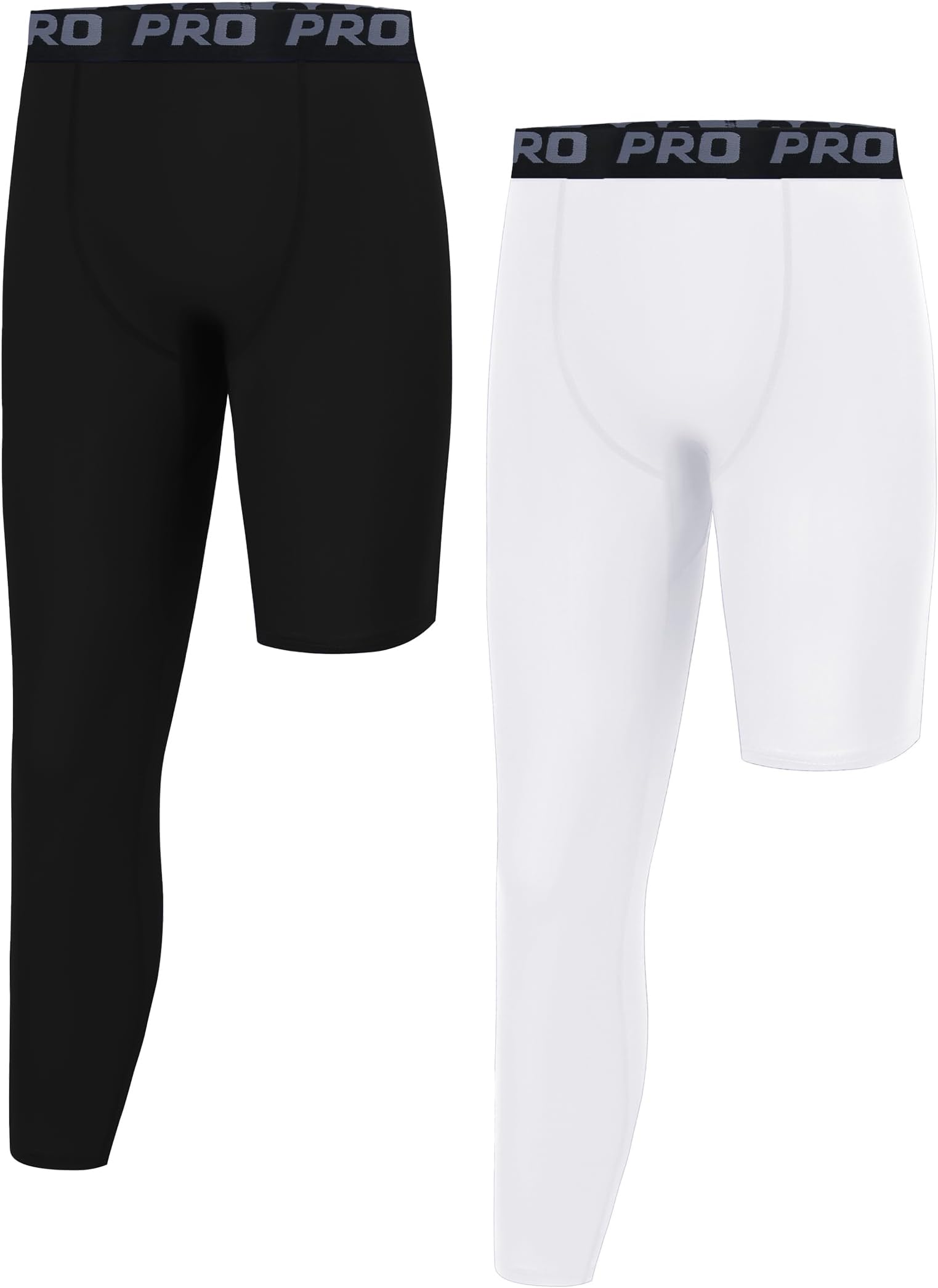 EXARUSYouth Boys Compression Leggings Pants Tights Basketball Athletic Sports Base Layer for Football 6-12Y