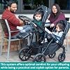 KidCo Uno+ Stroller System Combo, Luxury Double Strollers for Newborn to Toddler with Matching Detachable Seat and Carry Cot Bassinet - Allegra Black