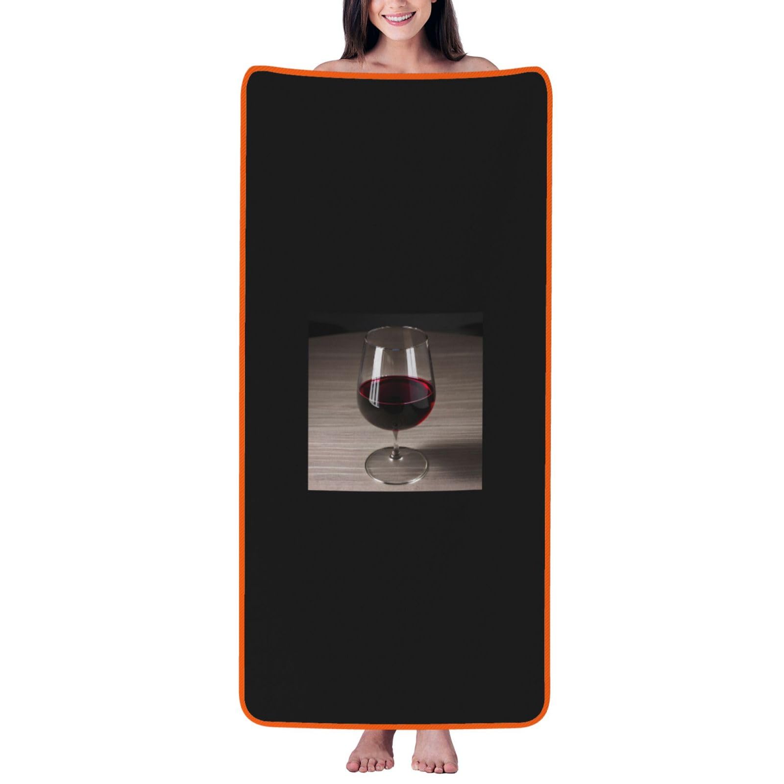 KPXXAQT Wine Bottle Glass Print Coral Velvet Bath Towel Soft Absorbent Towels Home Vacation Or Summer Gifting