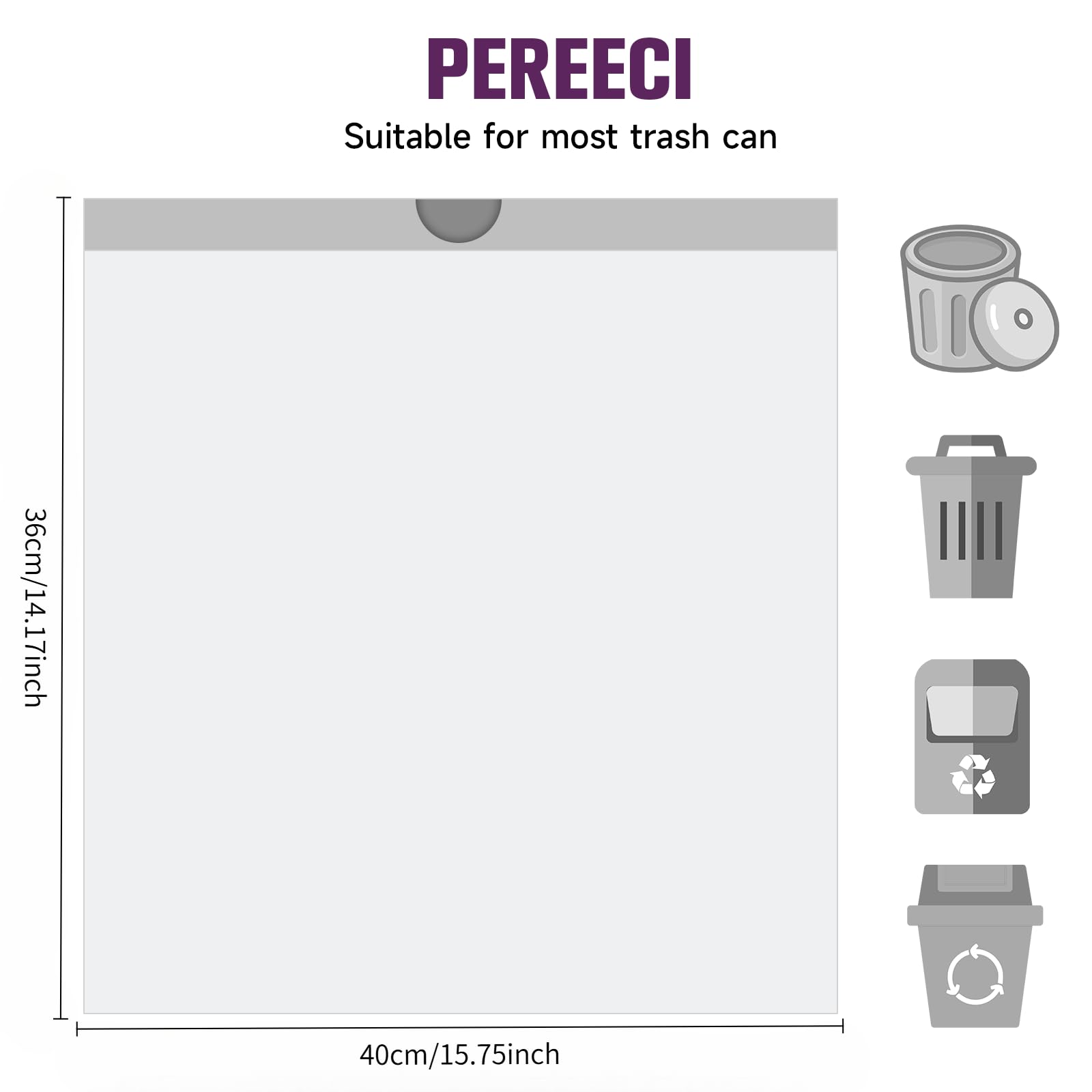 Piccoli sacchetti per bidoni della spazzatura da bagno, con coulisse, piccoli sacchetti per la spazzatura, non profumati, resistenti, in plastica, per bagno, WC, ufficio, camera da letto (3 rotoli