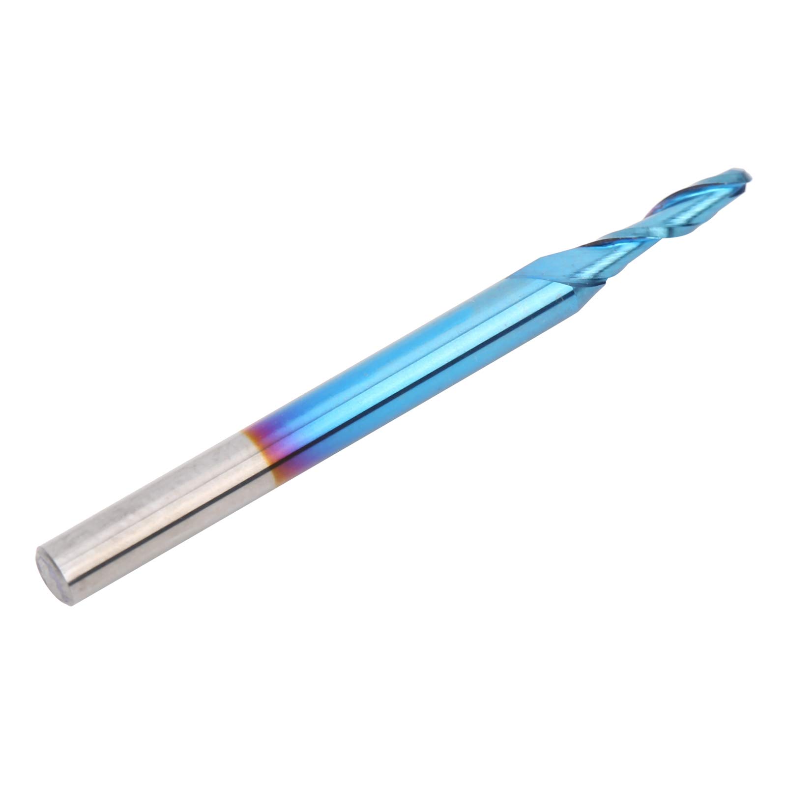 Universal Spiral Ball Nose End Mill Router Bit, 2 - Flute Milling Cutter with 3.175mm Shank, Blue Coated Tungsten Steel for 3D Engraving Embossing on Wood Acrylic Plastic PCB
