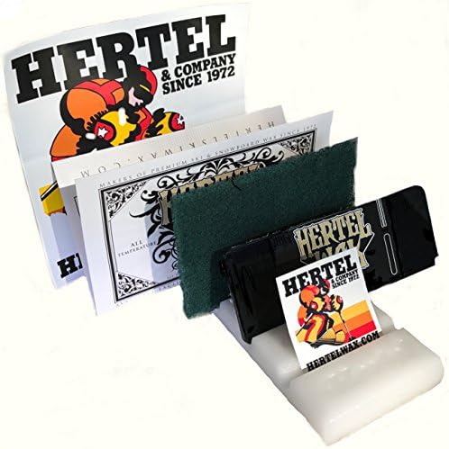 Hertel Ski Snowboard Deluxe Waxing Kit - Use Hot or Cold with Rub-On Wax, Scraper & Buffing Pad