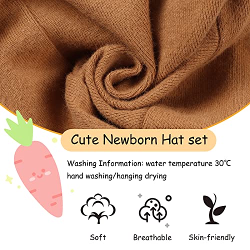 Image of JANGANNSA Newborn Baby Hospital Hat Infant Set Head Cap Lovely Ears Belt Beanie 0-8Months