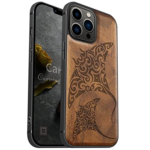 Coque iPhone 13 Pro Max antichoc magnétique et étui bois TPU silicone