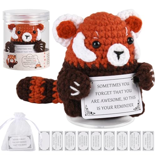 Cadeaux de Noël et d'anniversaire originaux : panda rouge au crochet