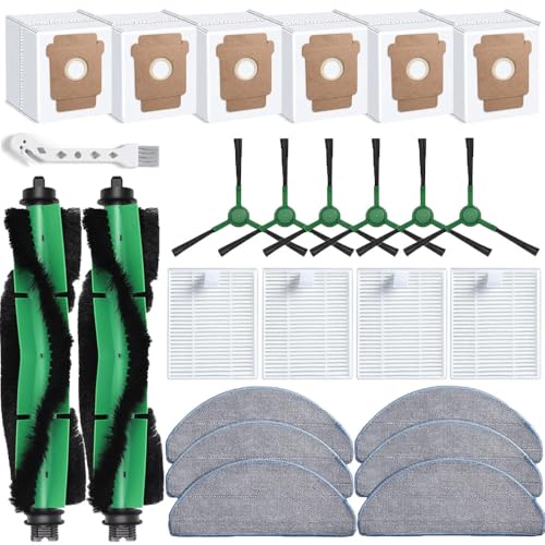 Image of 25 Pcs Replacement Parts for iRobot Roomba 104 /105 Vac / 105 Combo /Vac 2 / (Q0520 /Q052) Vacuum, 2 Main Brushes,4 Filters,6 Dust Bags,6 Side Brushes,6 Mop Pads