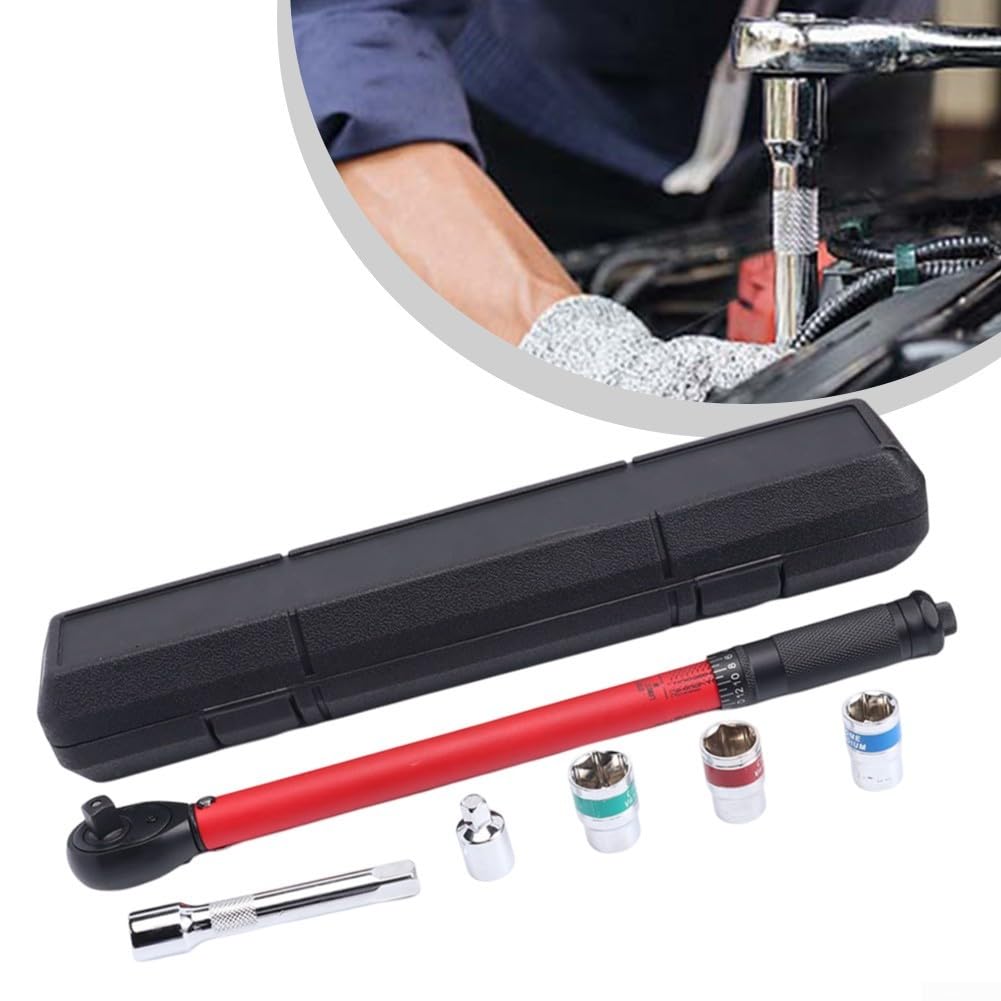 EasyByMall Lot de 6 clés dynamométriques à 72 dents réglables 20-230 nm pour entretien mécanique pour vélo, moto, voiture