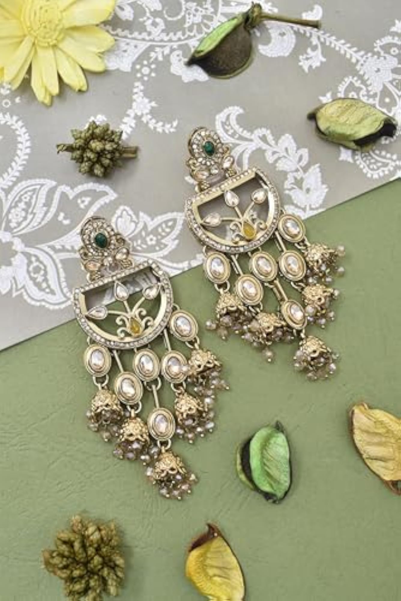 Gold Plated Multi Stylish Chandbali Jhumka Earrings