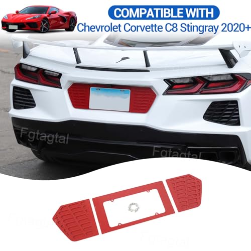 Marco de matrícula con inserto de ventilación para Corvette C8 en aluminio Estilo B 7