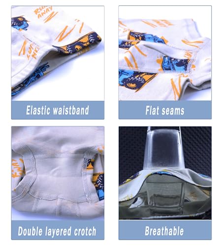 Boboking Boys Soft Boxer Briefs Dinosaur Shark Toddler Kids Underwear 12 Pack.2-12 Years2