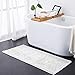 ITSOFT Plush Bathroom Rug 47x21, Absorbent Machine Washable Non Slip Chenille Bath Mats, Quick Dry Bathmat, Bath Rugs for Bath, Shower, Bedroom, or Door Mat, White
