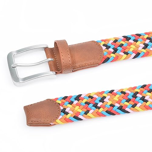 Elastic Braided Belt – Unisex Multicolored Woven Stretch Belt for Womens Jeans Golf Casual Shorts Pants4