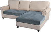 Vista 17 de OKYUK Fundas para sofá modular, 3 piezas, fundas de cojín de terciopelo para sofá, en forma de L, funda de cojín separado para sofá, protector