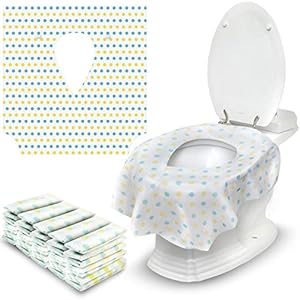 Toilet Seat Covers Disposable – 30 Pack – Extra Large Portable Liners for Bathroom, Road Trip, Child Travel, Toddler…