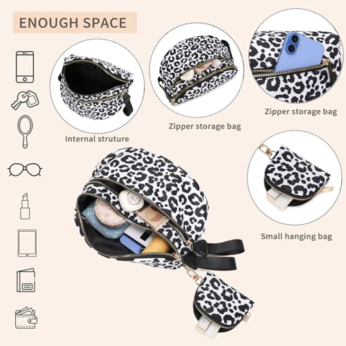 Image of Checkered Crossbody Bum Bags for Women, Nylon Sling Bags with Shoulder Strap, Large Capacity Checkered Purse Bag