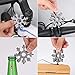 DOOGAXOO 18-in-1 Snowflake Multi Tool,Function Stainless Steel Bottle Opener/Wrench, Flat Cross Screwdriver Kit Snowflake, Outdoor Durable and Portable，Great Gift for Mens (silvery)