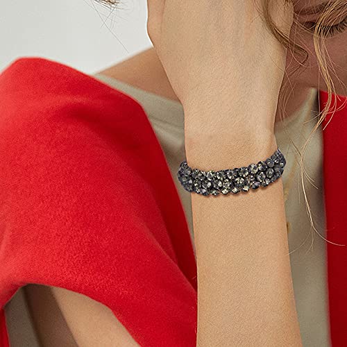 Flyonce Bridal Bracelet for Wedding, Sparkly Crystal Rhinestone Stretch Bracelets for Women3