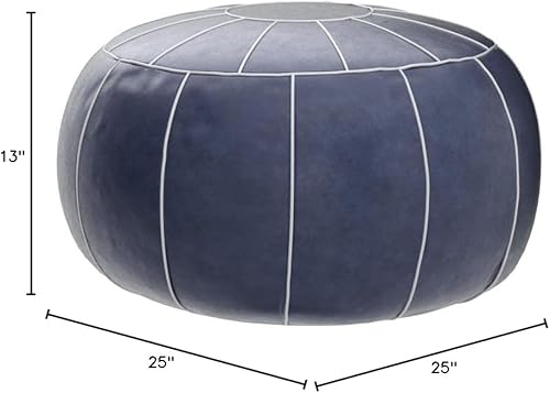 Miniatura 3 de Puf decorativo para pies, taburete redondo de cuero sin relleno, cojín otomano de almacenamiento o para descansar tus pies, silla de suelo, pie,