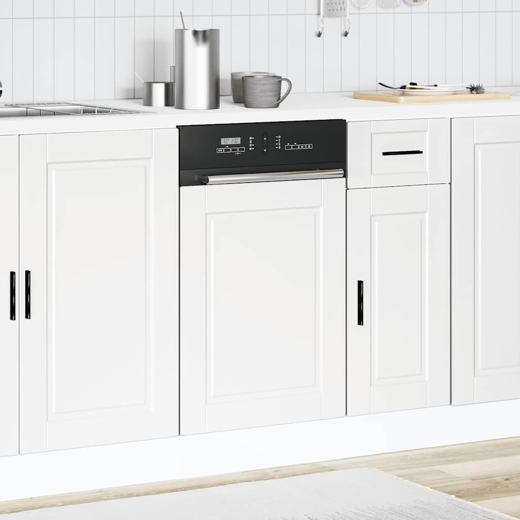 Geschirrspülerblende Porto Weiß Holzwerkstoff 45 x 1,5 x 57 cm Türplatte für Küchenschrank Spülmaschine Schutz mit zeitlosem Design für Stauraum und Küchenorganisation