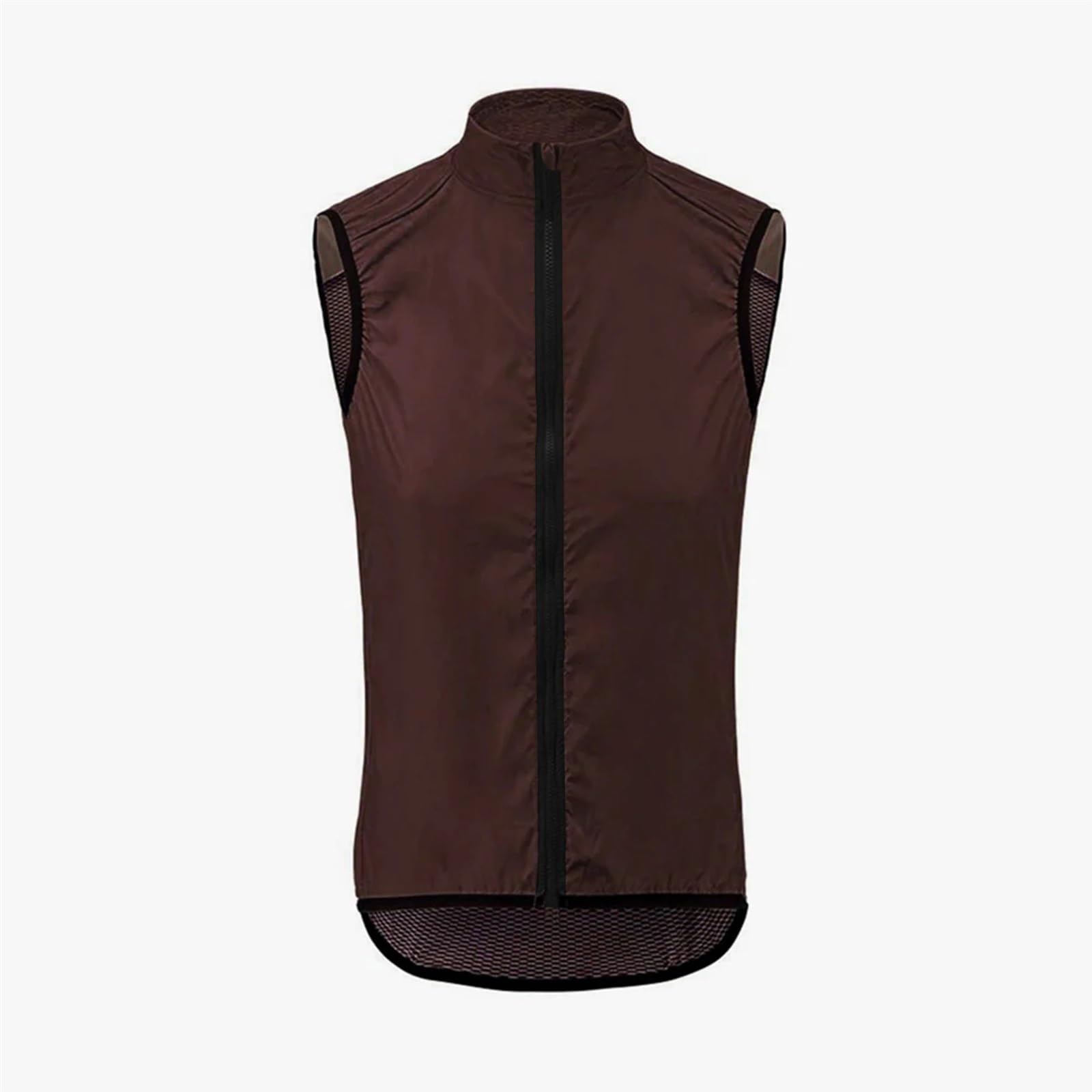 Weste Radfahren Herren Ärmellose Reitweste for Herren, Winddicht, wasserdicht, Regenjacke, Fahrradnetz-Shirt, Fahrradweste(Brown,XS)