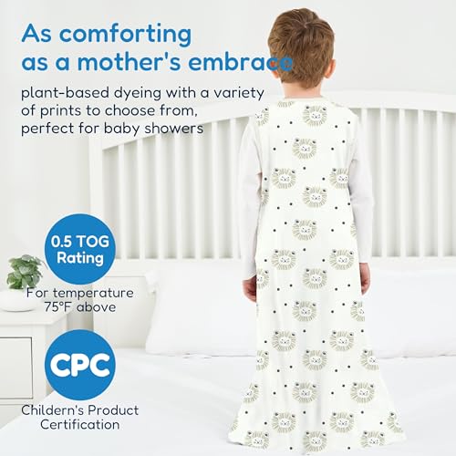 Image of TotAha Toddler Sleep Sack 2T-3T-4T, 0.5 TOG Summer Light Sleeping Sacks, Soft Wearable Blanket Baby Sleep Bag with 2-way Zipper, X-Large