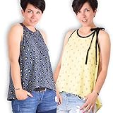 Papierschnittmuster von leni pepunkt für ein Damenshirt mit Kurzanleitung und fünf Webetiketten ist im Großformat gedruckt und kann direkt ausgeschnitten werden