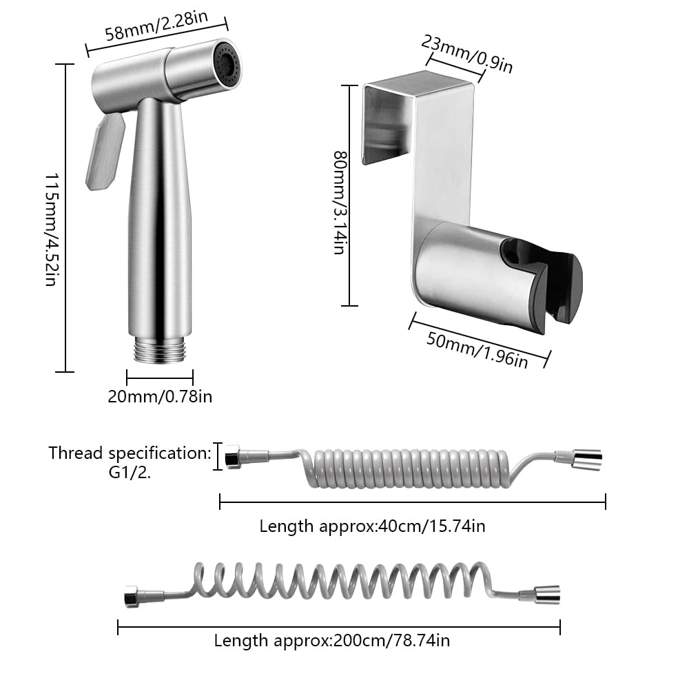 Douchette WC, Douchette Toilette WC, Pulvérisateur de Baignoire Portatif pour Toilettes Kit de