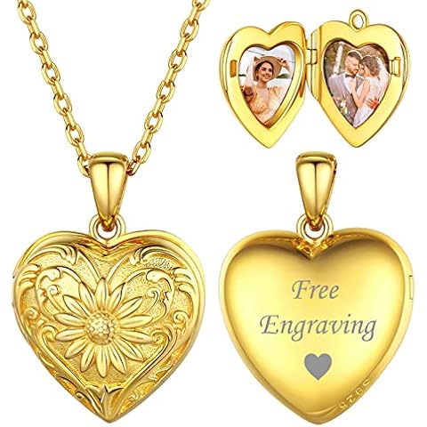 ChicSilver Personalised Gold Heart Locket Pendant Cover