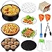 17 in 1 Friggitrice ad Aria Kit Accessori per Air Fryer GoWise Phillips Cozyna Power Universale 3.2QT-5.5QT con Padelle Torta Pizza Griglie Portapane Spiedini Guanti Pennello Clip da Barbacue