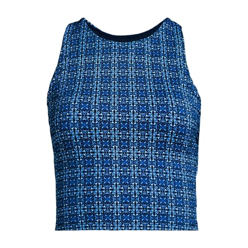 Lands' End Women's Chlorine Resistant High Neck Racerback Midkini Swimsuit Top3