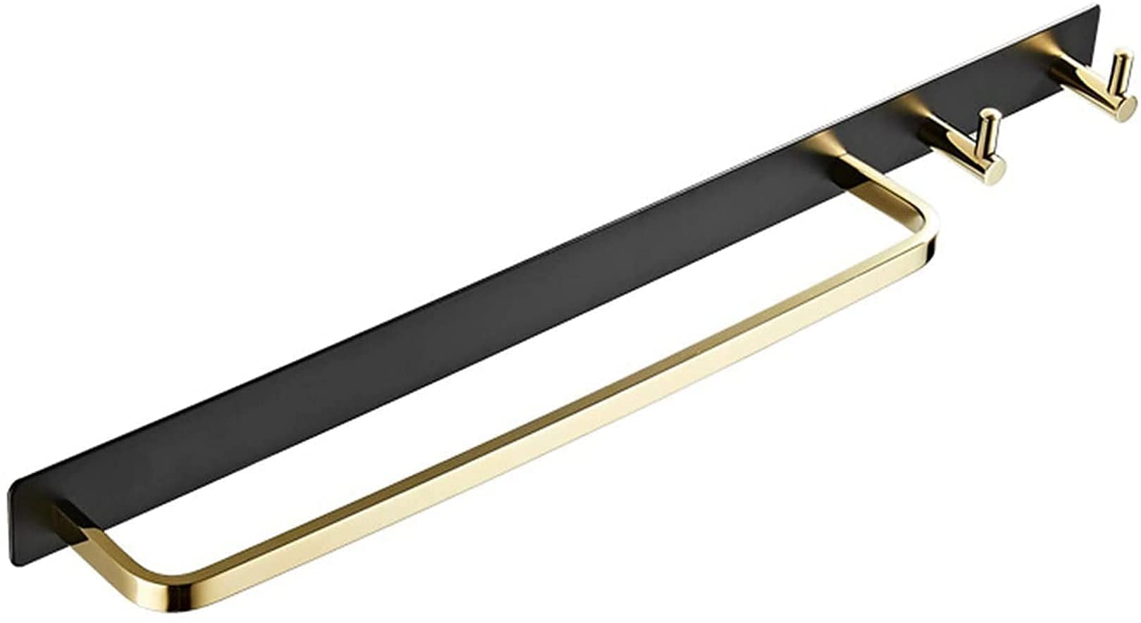 Toallero Autoadhesivo, Soporte para toallero montado en la Pared con 2 Ganchos, Colgador sobre la Puerta para Perchero, Toalla, Ropa, sin taladrar (Color : Black Gold)