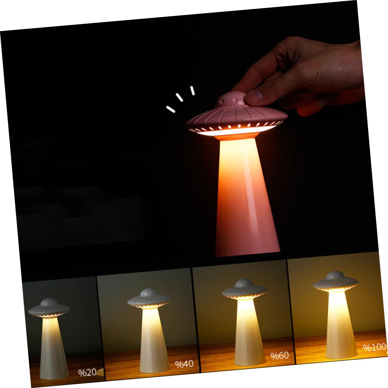 DOITOOL Lámpara De Atenuación LED Ovni - Luz De Mesa y Noche Del Espacio - Brillante Para Niño y Cuidado Del Bebé