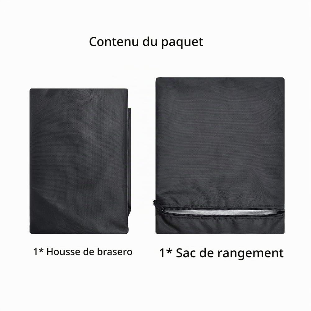 Housse de brasero carrée imperméable avec ourlet réglable pour meubles de jardin, table de brasero robuste, coupe-vent, 76 x 76 x 63 cm (noir)