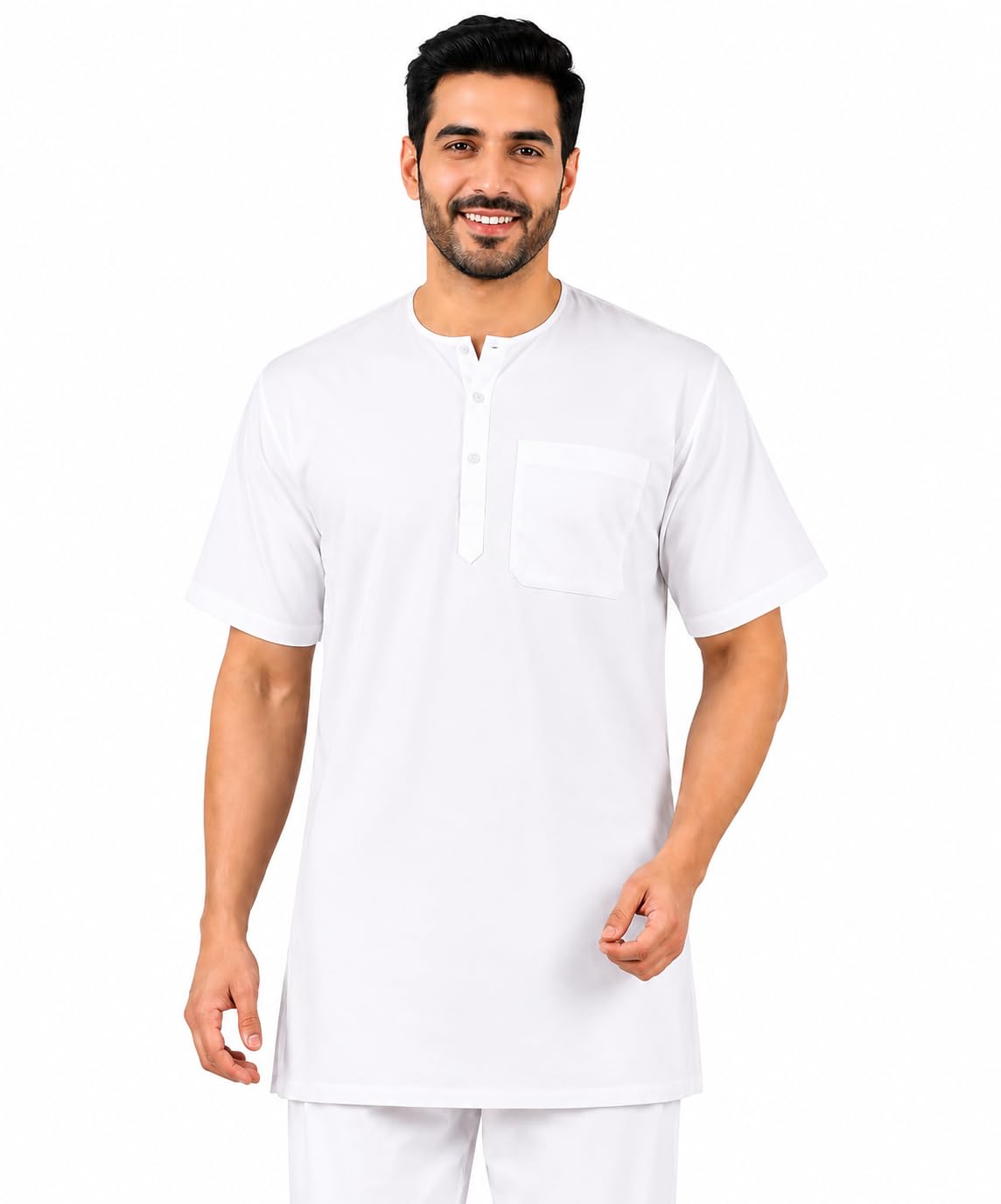 fashtastic Men's Cotton Halfsleeve Short Kurta for Summer-picture-18