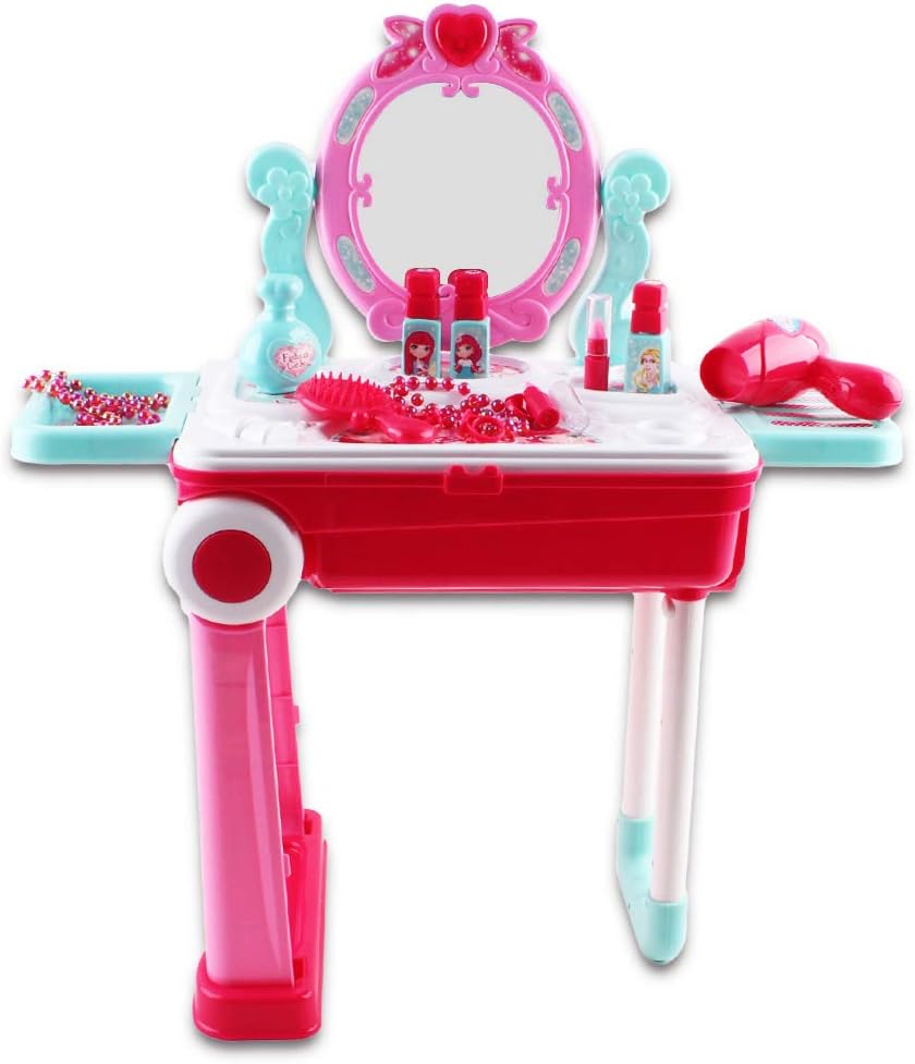 deAO 2in1 Portable Vanity Dressing Table and Convertible Suitcase