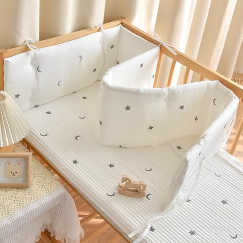PTKG CojíN de Blanda CojíN Barandilla Cama Infantil Suave Transpirable Alfombra AnticolisióN para ProteccióN Integral Chichoneras Blanda Almohadilla de Malla Transpirable para,C1,180 * 28cm