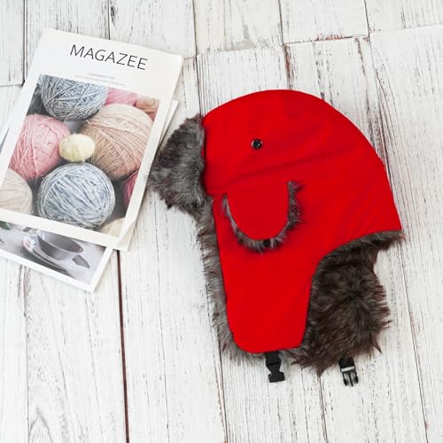 Image of ONWAY Trapper Hat Winter Hats for Women Men with Faux Fur Ear Flaps
