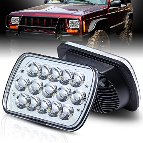 Baolicy 5X7 LED HEADLIGHTS 7X6 H6054 Led Headlights Dot Approved Hi/Low Sealed Beam H6052 H5054 Rectangular Head Light 2Pcs 45W For Xj Yj Mj Toyota Tacoma Ford Probe Truck Van Sedans cover