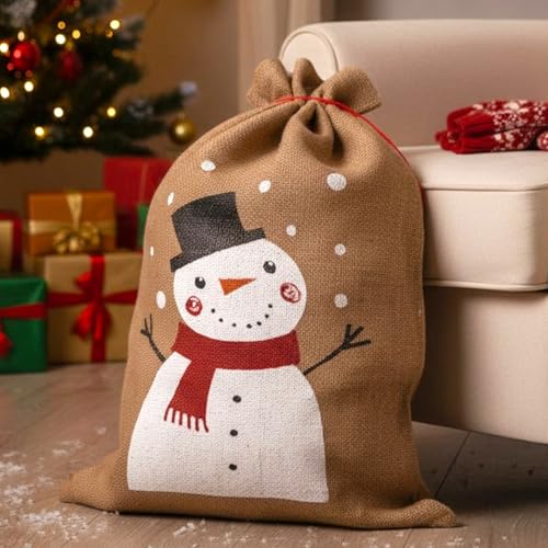 MIJOMA Geschenkesack aus Jute 70 cm – Weihnachts-Jutebeutel mit...